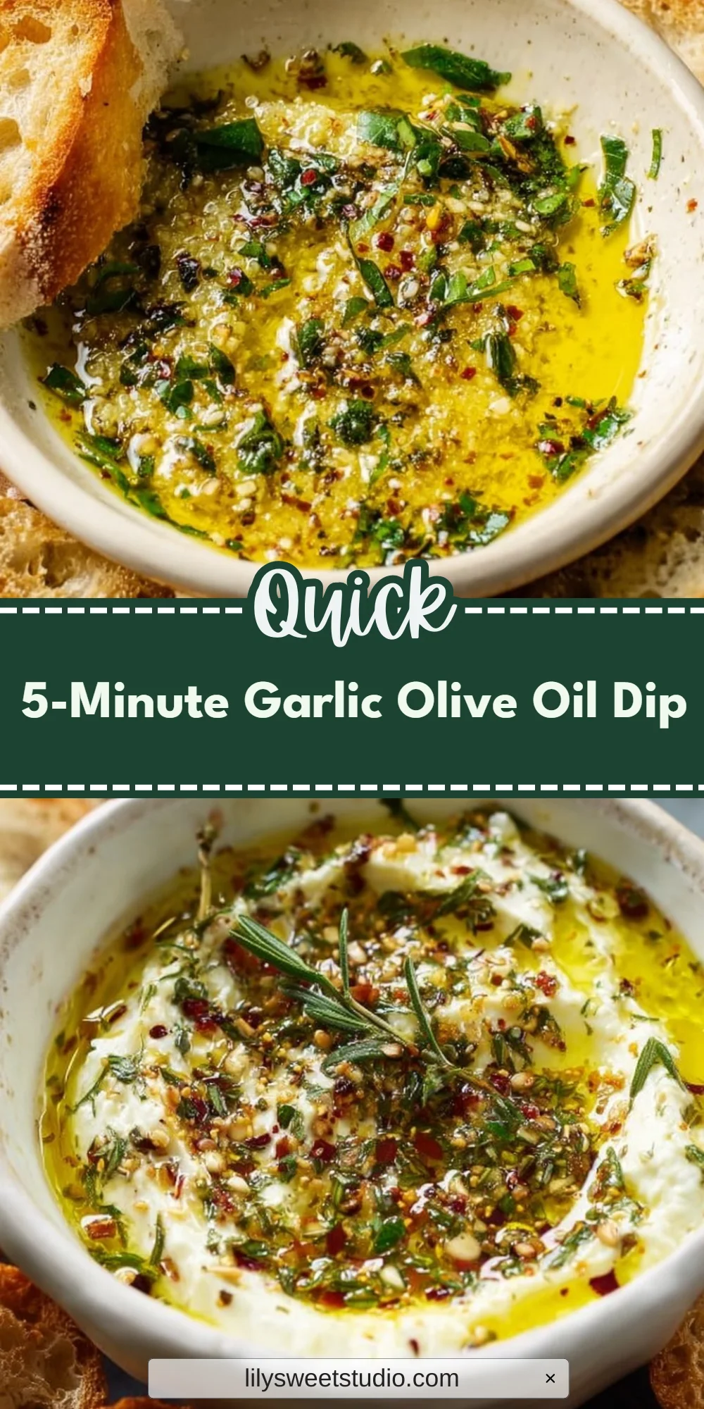5-Minute Garlic Olive Oil Dip