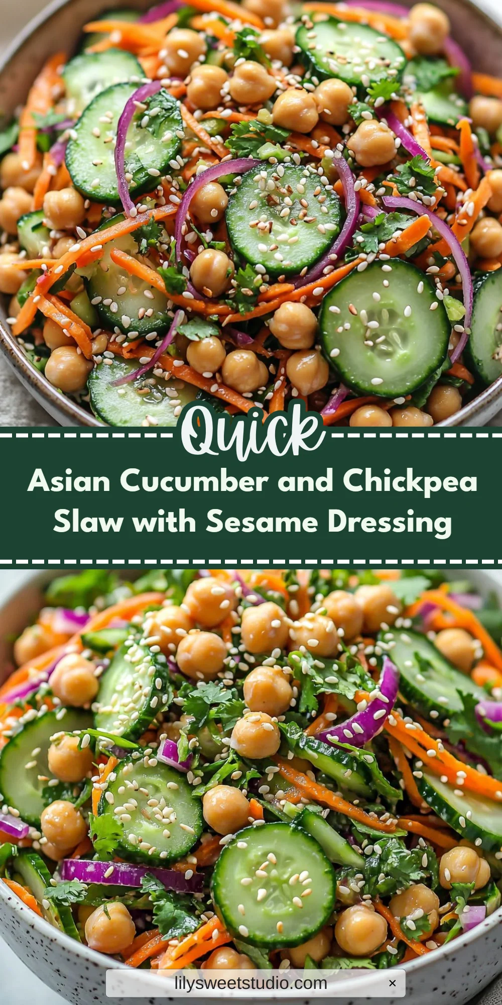 Asian Cucumber and Chickpea Slaw with Sesame Dressing