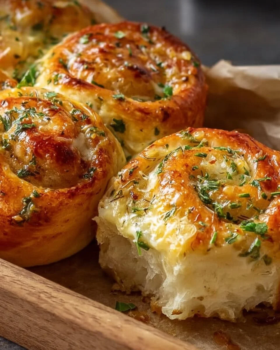 Buttery cheese garlic rolls served fresh from the oven