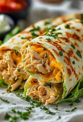 Cheesy garlic chicken wraps filled with juicy chicken and melted cheese