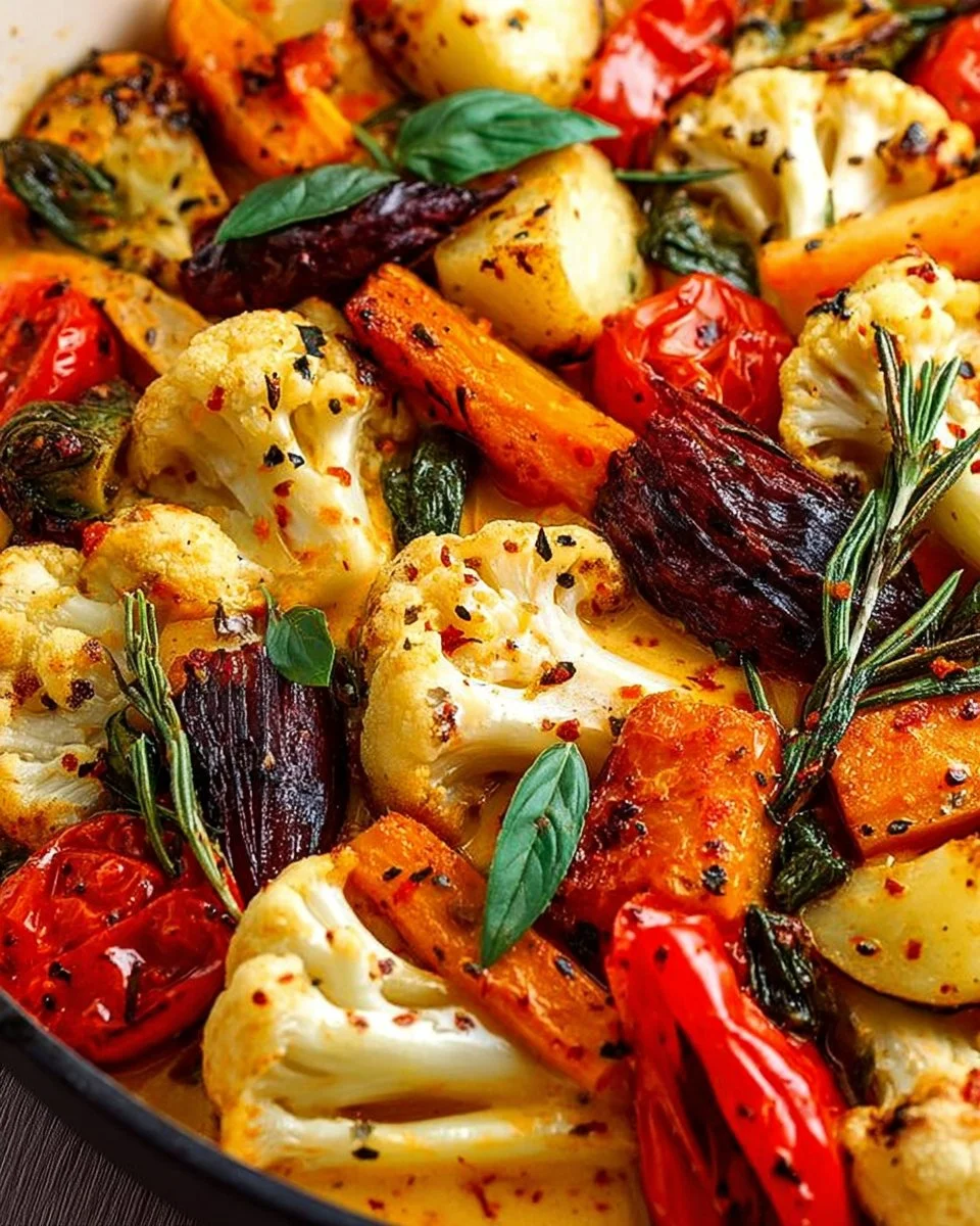 Cheesy Marry Me Roasted Vegetable Medley