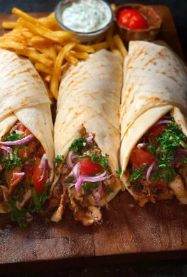 Delicious Chicken Shawarma Wrap with spiced chicken and fresh vegetables