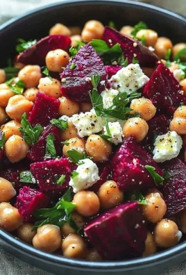 Chickpea Salad with Beet and Feta, a nutritious and colorful dish