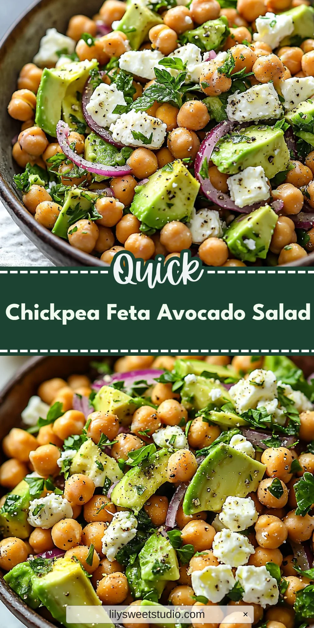 Chickpea Feta Avocado Salad
