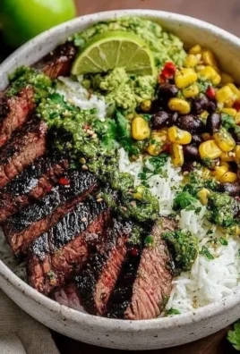 Cilantro Lime Steak Bowl with fresh ingredients and juicy steak