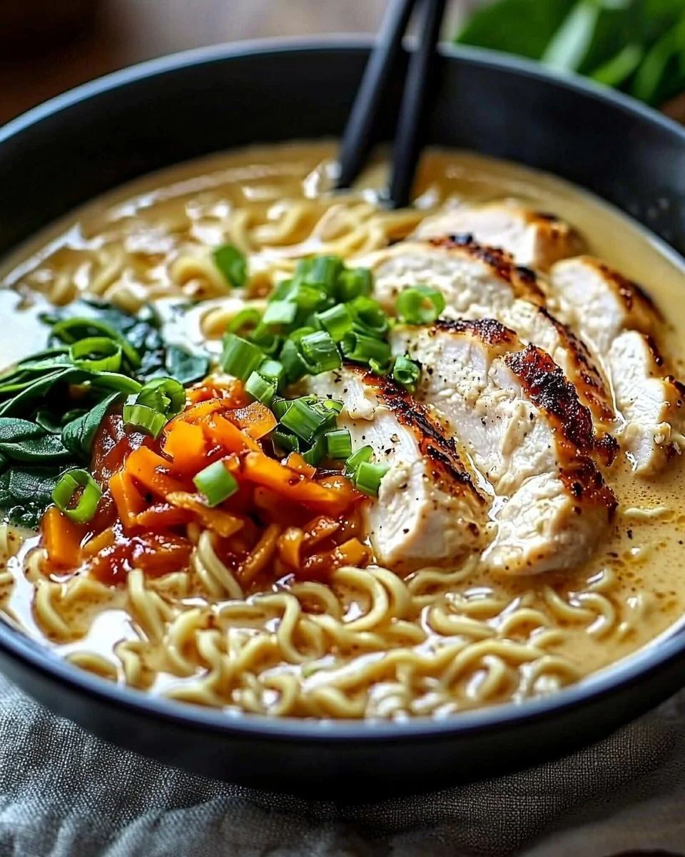 Creamy Garlic Chicken Ramen