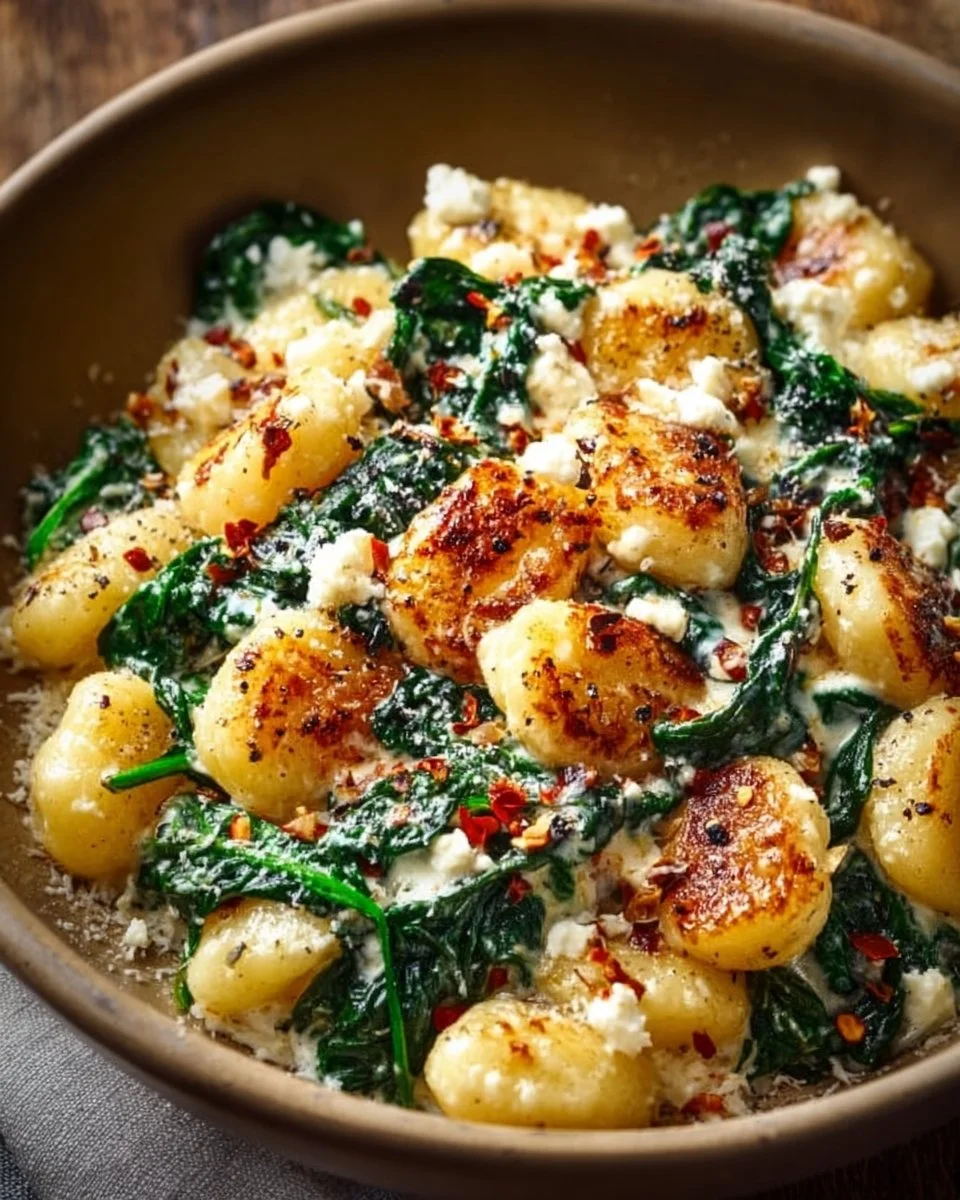 Creamy Gnocchi with Spinach and Feta