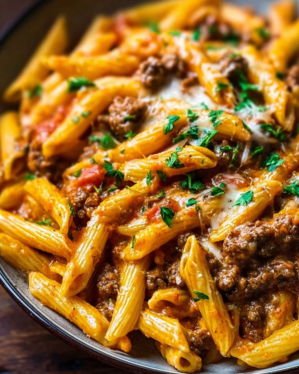 Creamy High Protein Beef Pasta