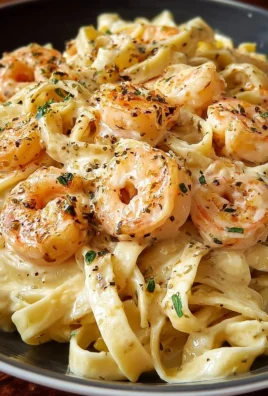 Creamy shrimp fettuccine pasta with homemade Alfredo sauce in a bowl