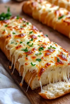 Delicious easy cheesy garlic bread with melted cheese and herbs