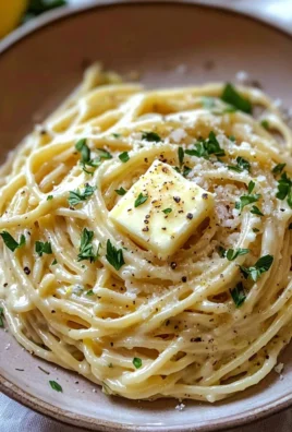 Delicious creamy lemon garlic dish ready to be served.