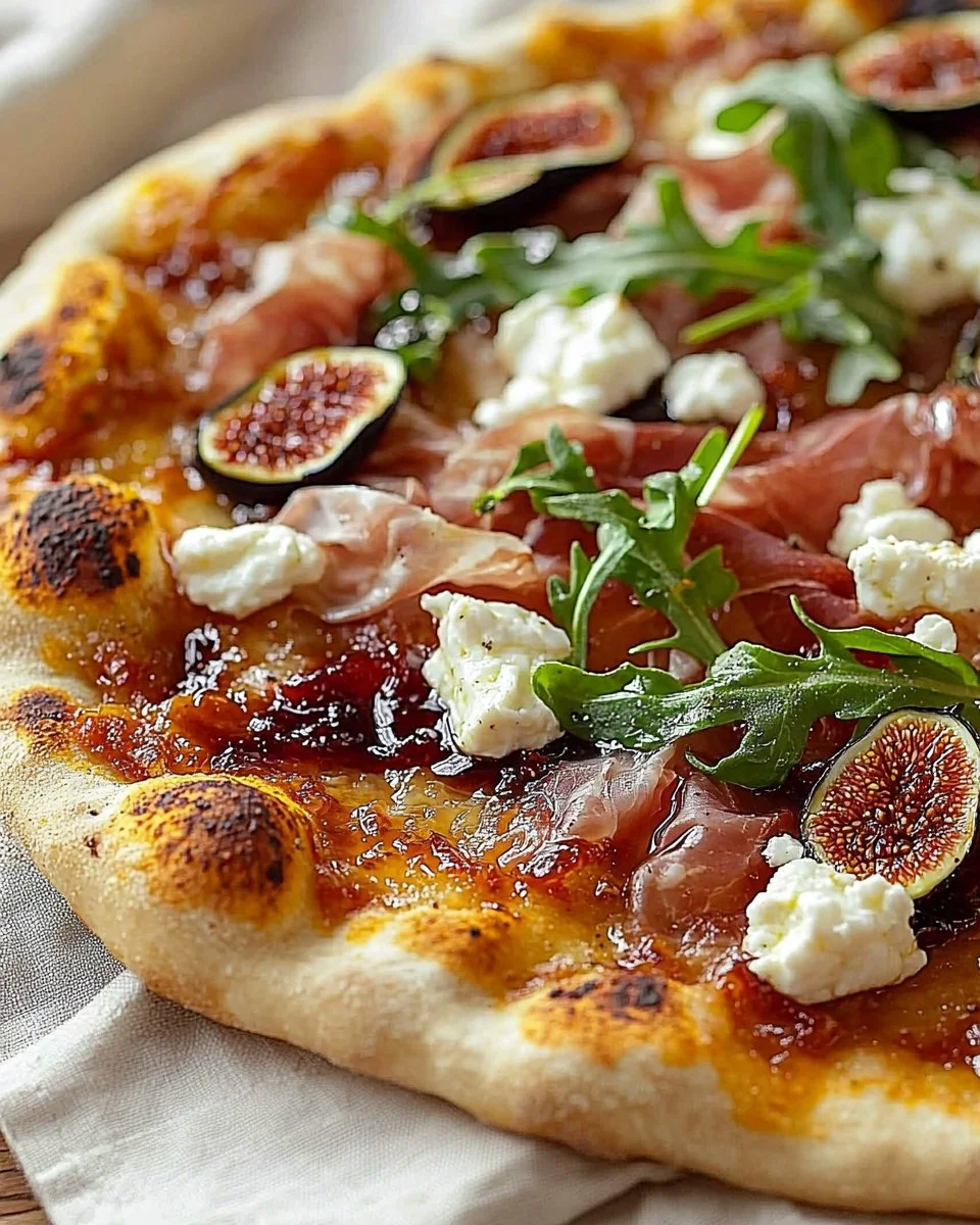 Fig Jam Pizza with Goat Cheese and Prosciutto