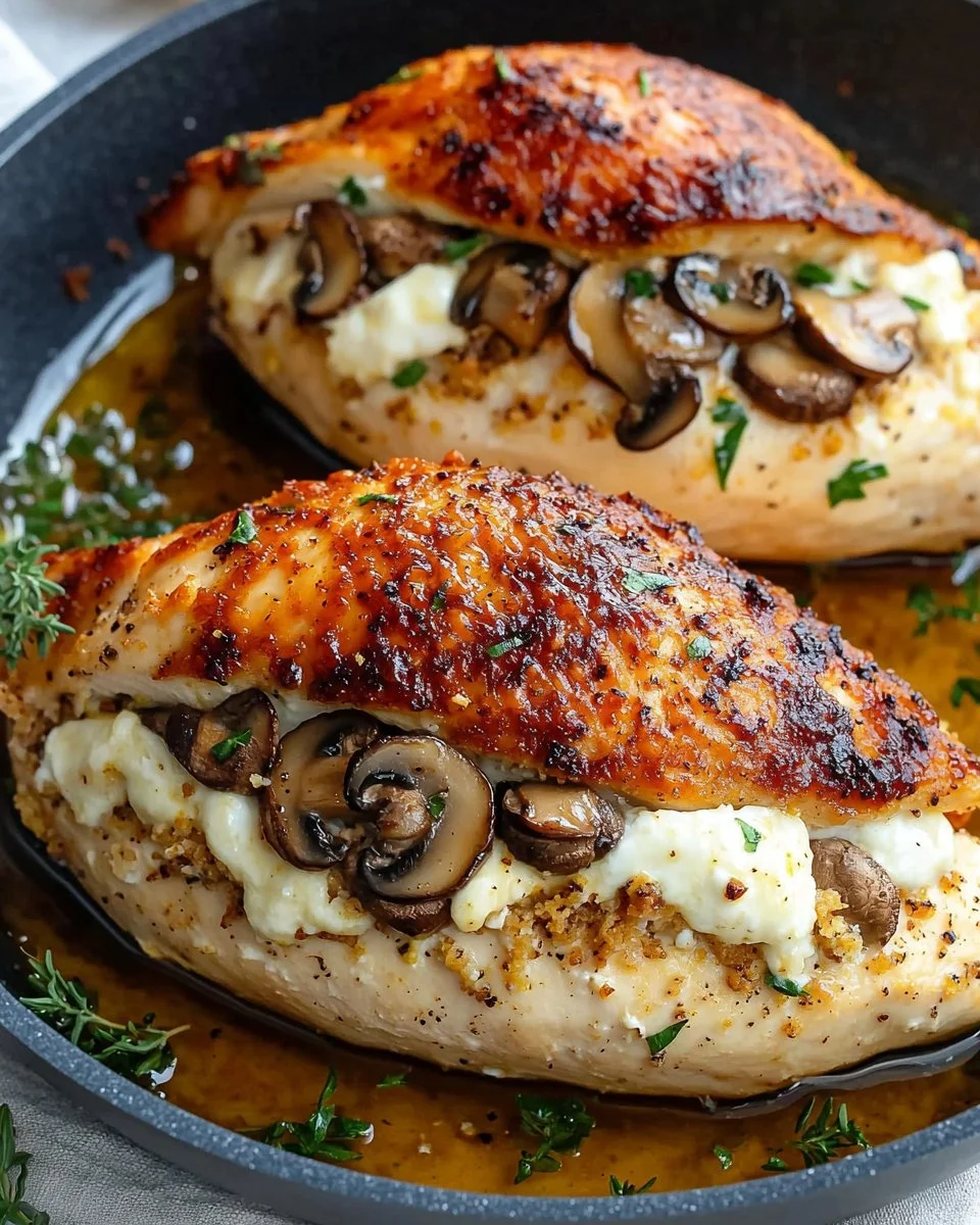 Flavorful Mushroom Stuffed Chicken Breast