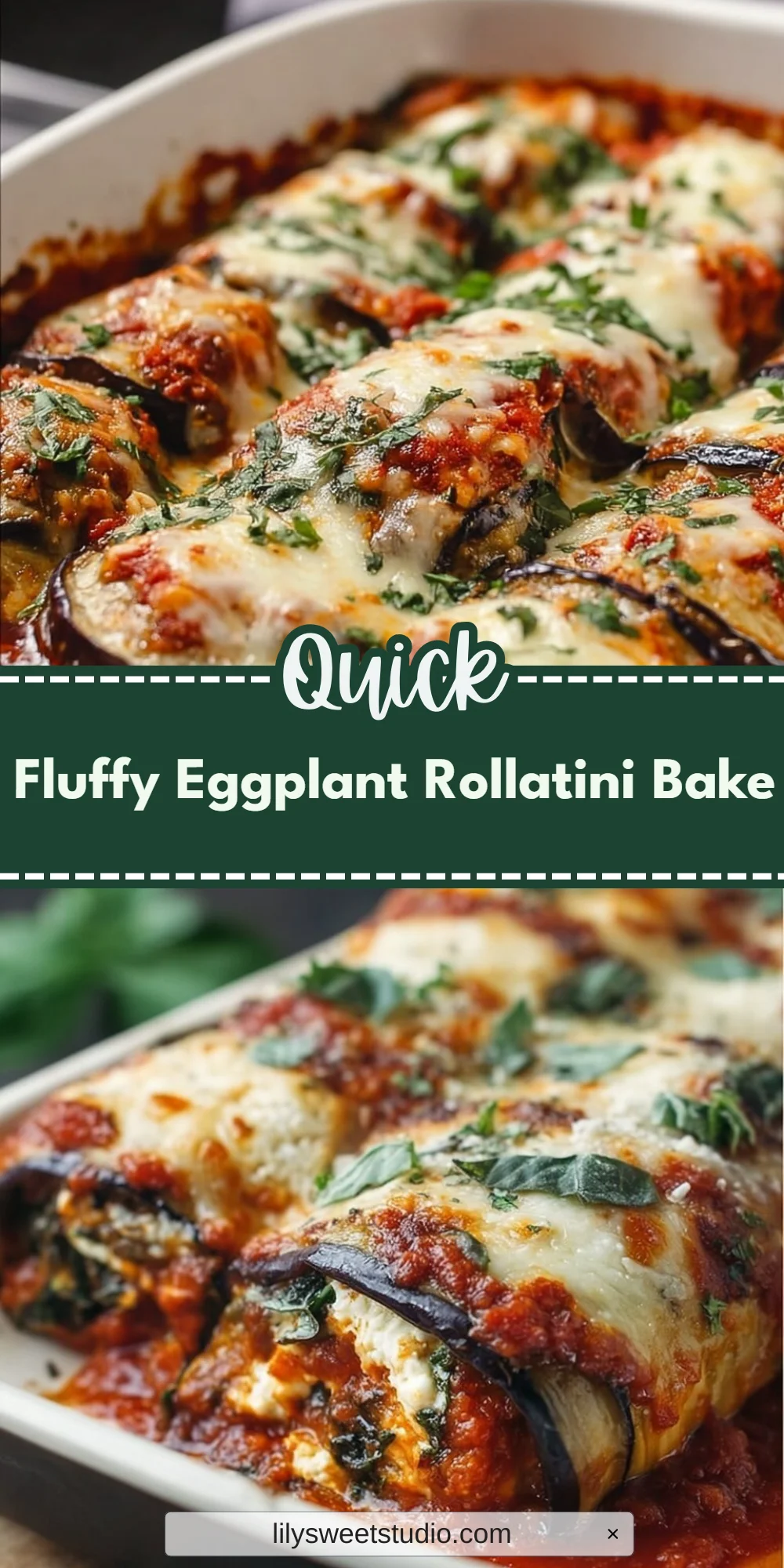 Fluffy Eggplant Rollatini Bake