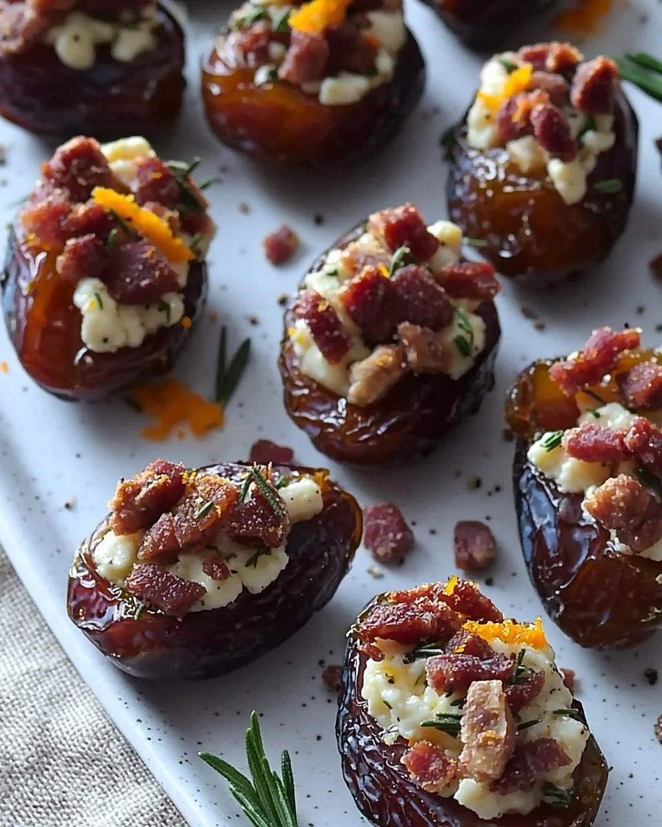 Goats cheese stuffed dates