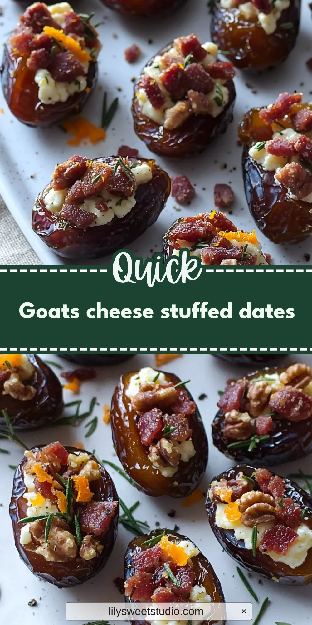 Goats cheese stuffed dates