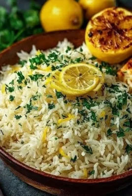 Bowl of Greek Lemon Rice garnished with herbs, showcasing Mediterranean flavors.