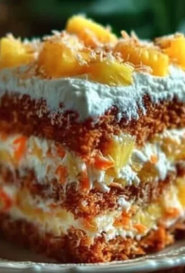 Hawaiian Carrot Pineapple Cake topped with cream cheese frosting and pineapple chunks