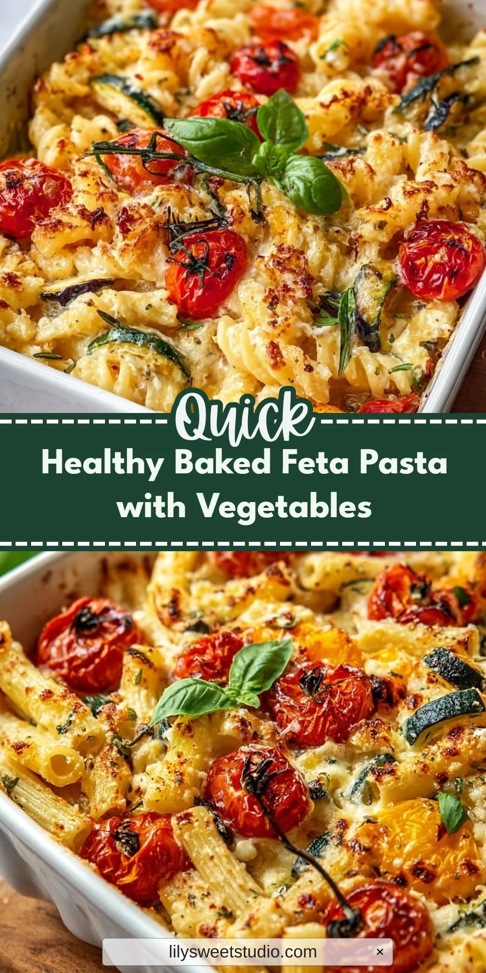 Healthy Baked Feta Pasta with Vegetables