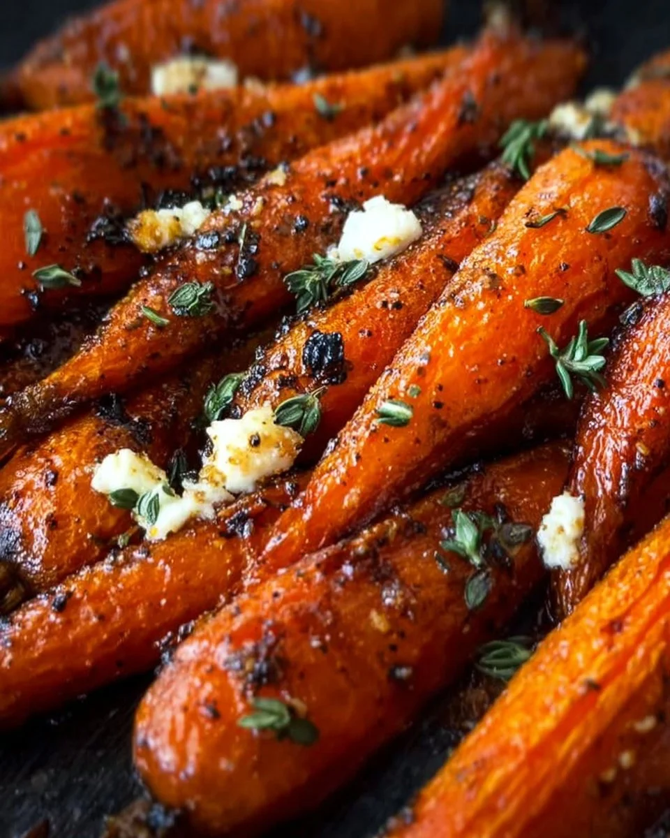 Delicious Honey Balsamic Roasted Carrots drizzled with honey and balsamic glaze