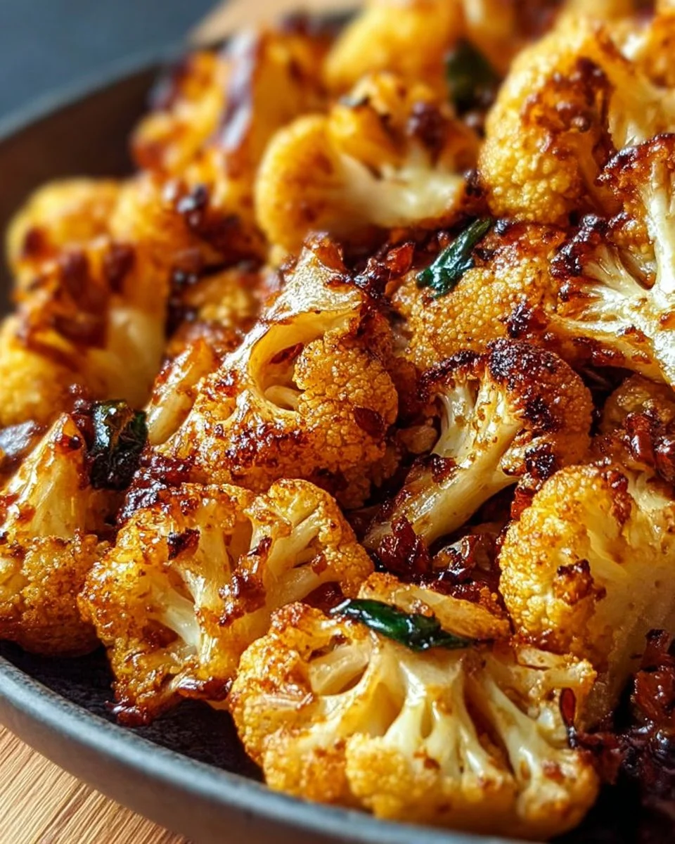 Honey Curry Roasted Cauliflower