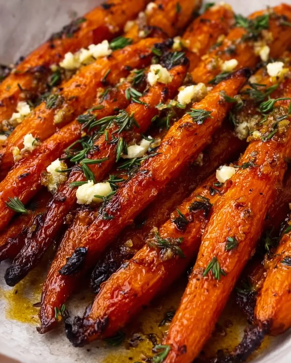 Honey Garlic Roasted Carrots