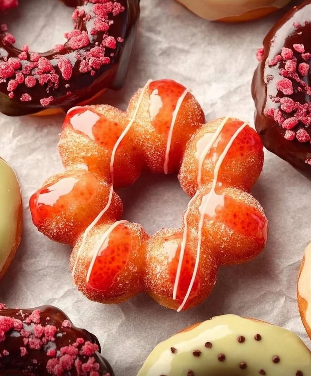 Delicious Japanese mochi donuts with assorted toppings
