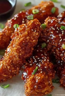 Crispy Korean Fried Chicken made in an air fryer, garnished and ready to serve.