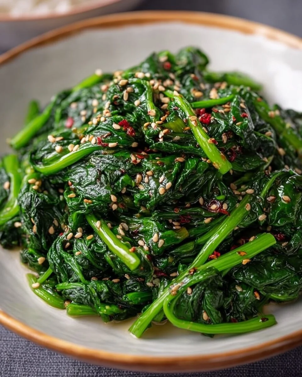 Korean Spinach Side Dish (Sigeumchi Namul)