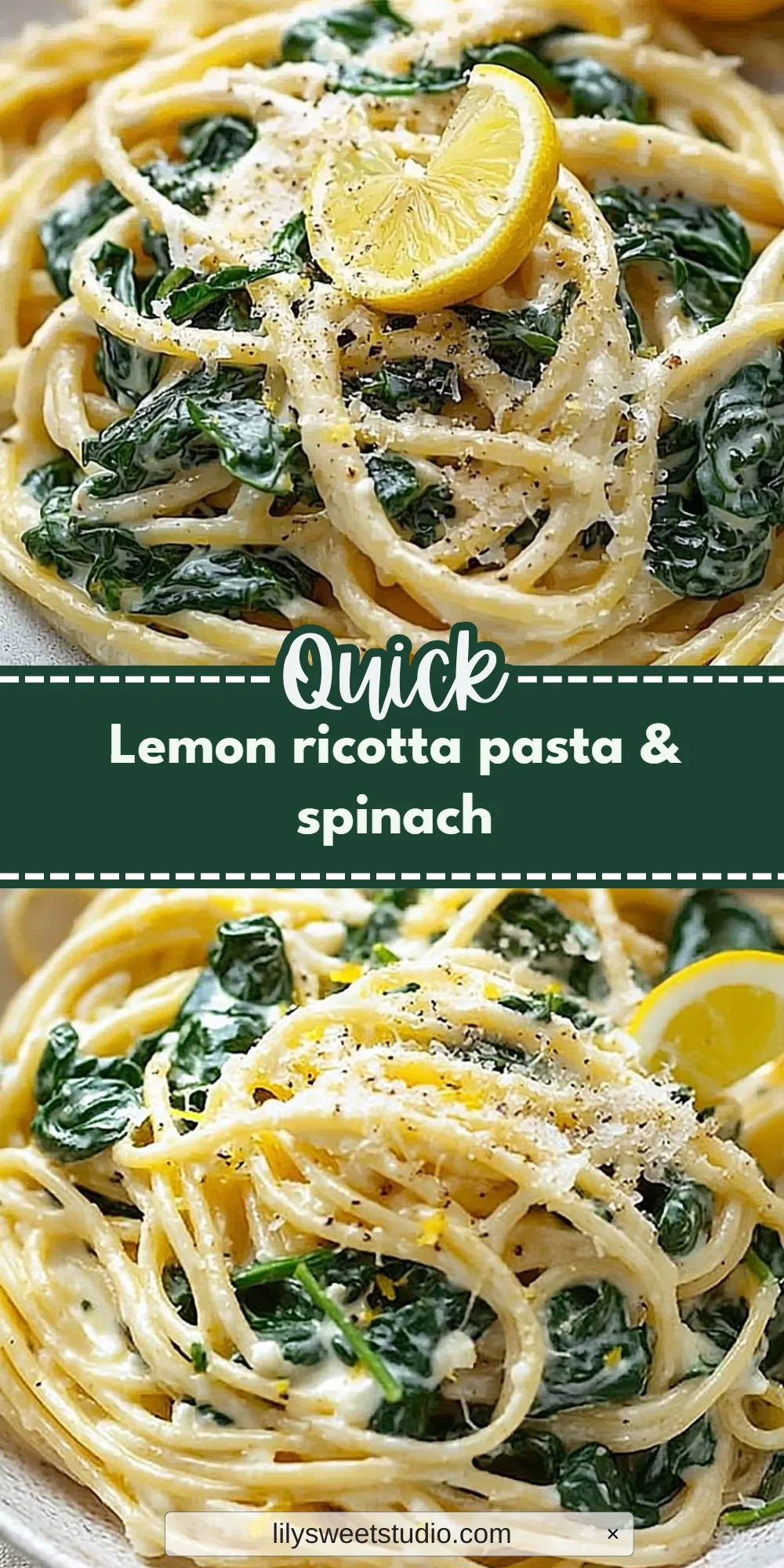Lemon ricotta pasta & spinach