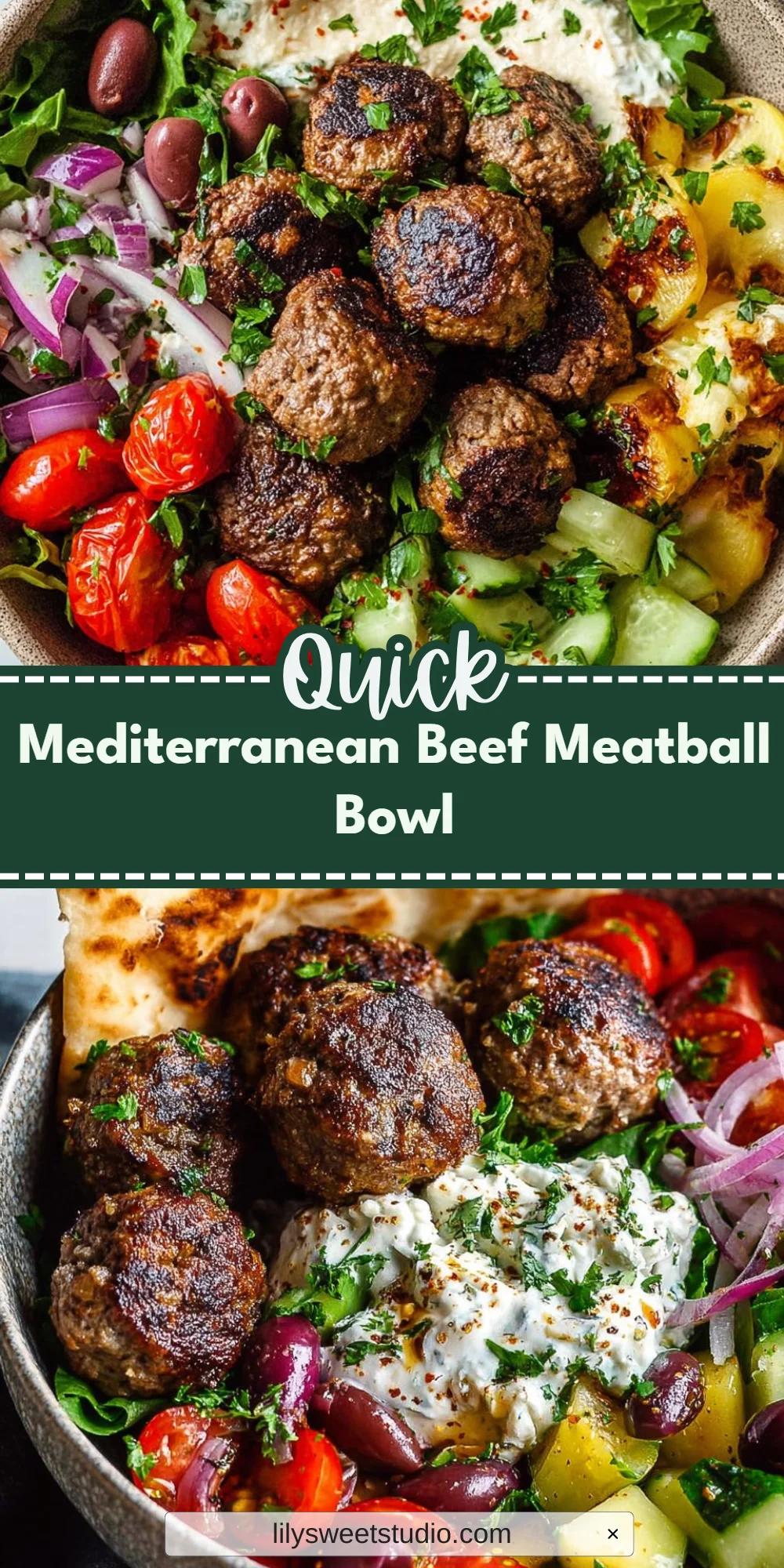 Mediterranean Beef Meatball Bowl