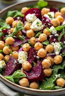 Mediterranean Chickpea and Roasted Beet Salad with vibrant vegetables