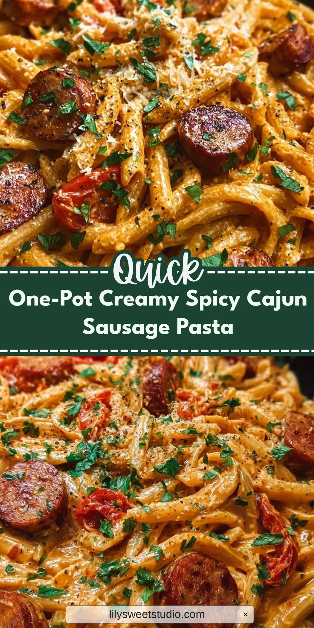 One-Pot Creamy Spicy Cajun Sausage Pasta