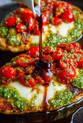 Delicious Pesto Bruschetta Chicken with fresh toppings and vibrant colors