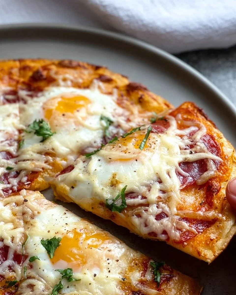 Delicious Pizza Eggs topped with cheese and fresh ingredients
