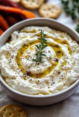 Delicious roasted garlic goat cheese dip served with fresh veggies and crackers