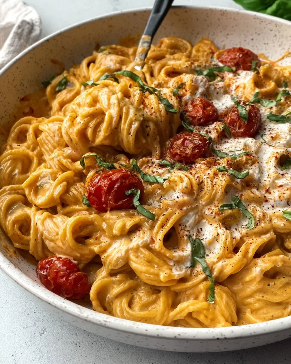 Roasted Tomato and Garlic Ricotta Pasta