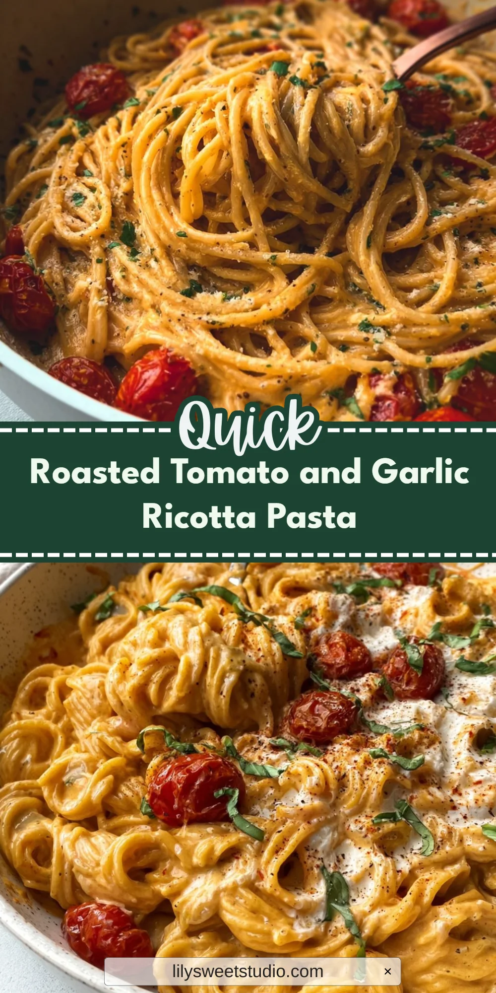 Roasted Tomato and Garlic Ricotta Pasta