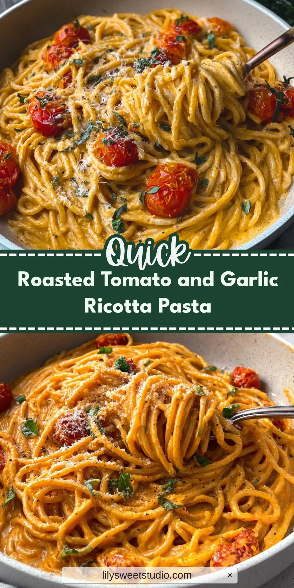 Roasted Tomato and Garlic Ricotta Pasta