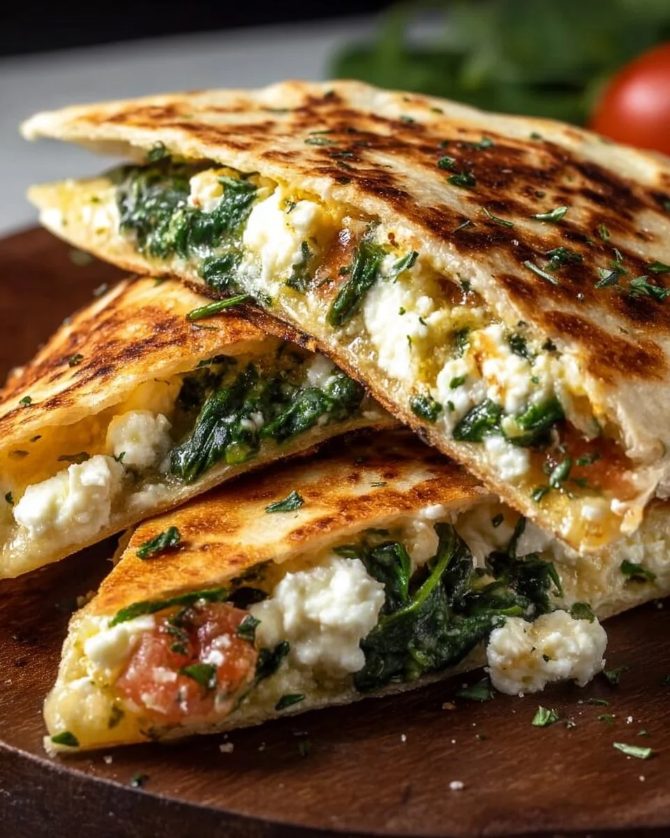 Spinach and Feta Quesadillas
