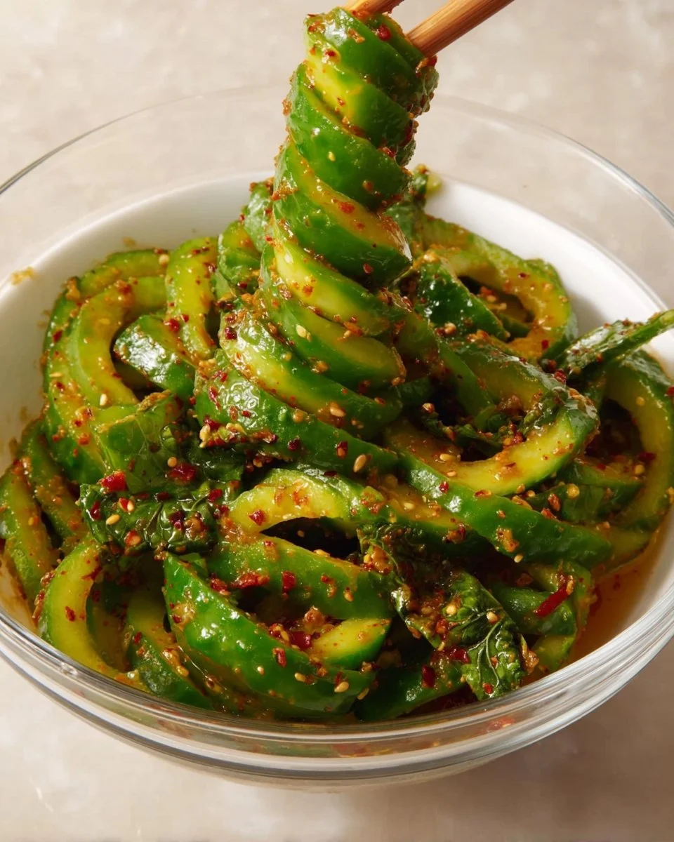 Spiral Cucumber Salad: Korean-Inspired Recipe