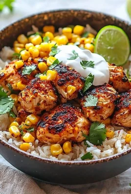 Street Corn Chicken Rice Bowl with grilled chicken and fresh ingredients