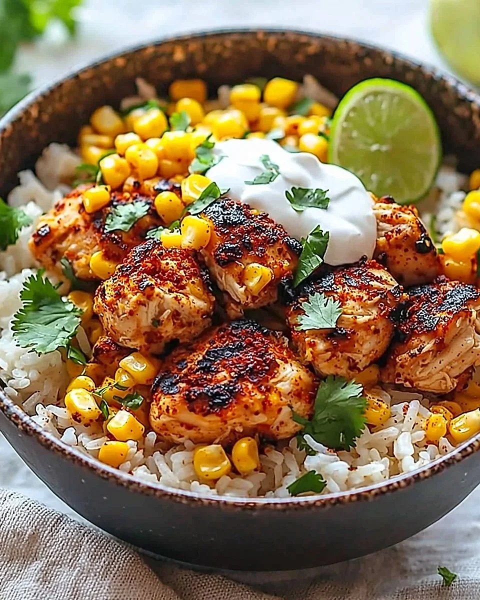 Street Corn Chicken Rice Bowl