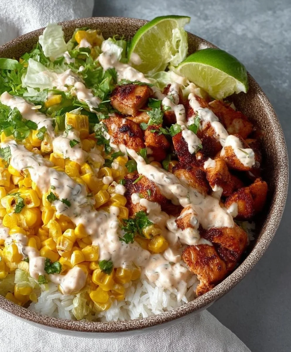 Street Corn Chicken Rice Bowls