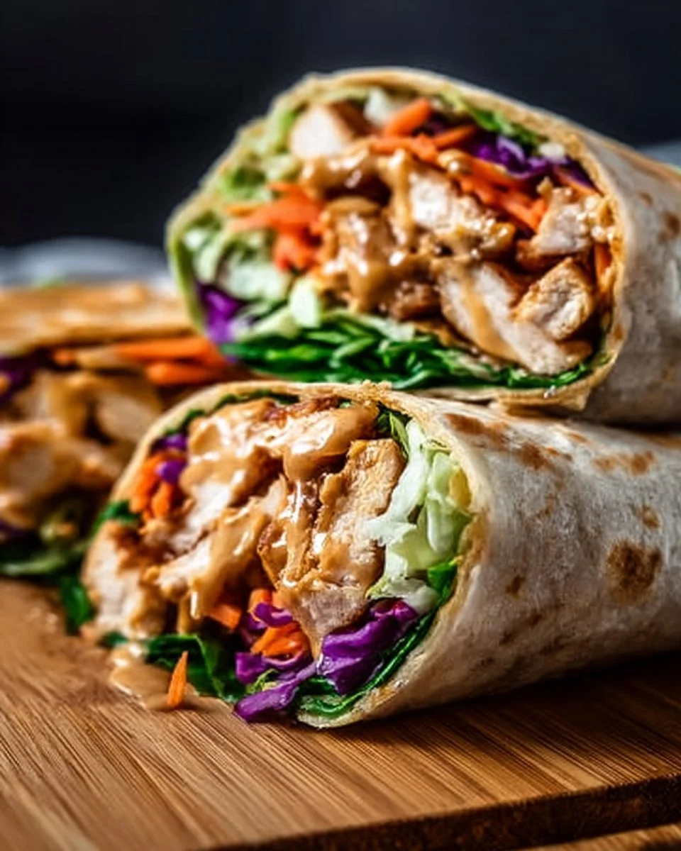 Thai Peanut Chicken Wraps