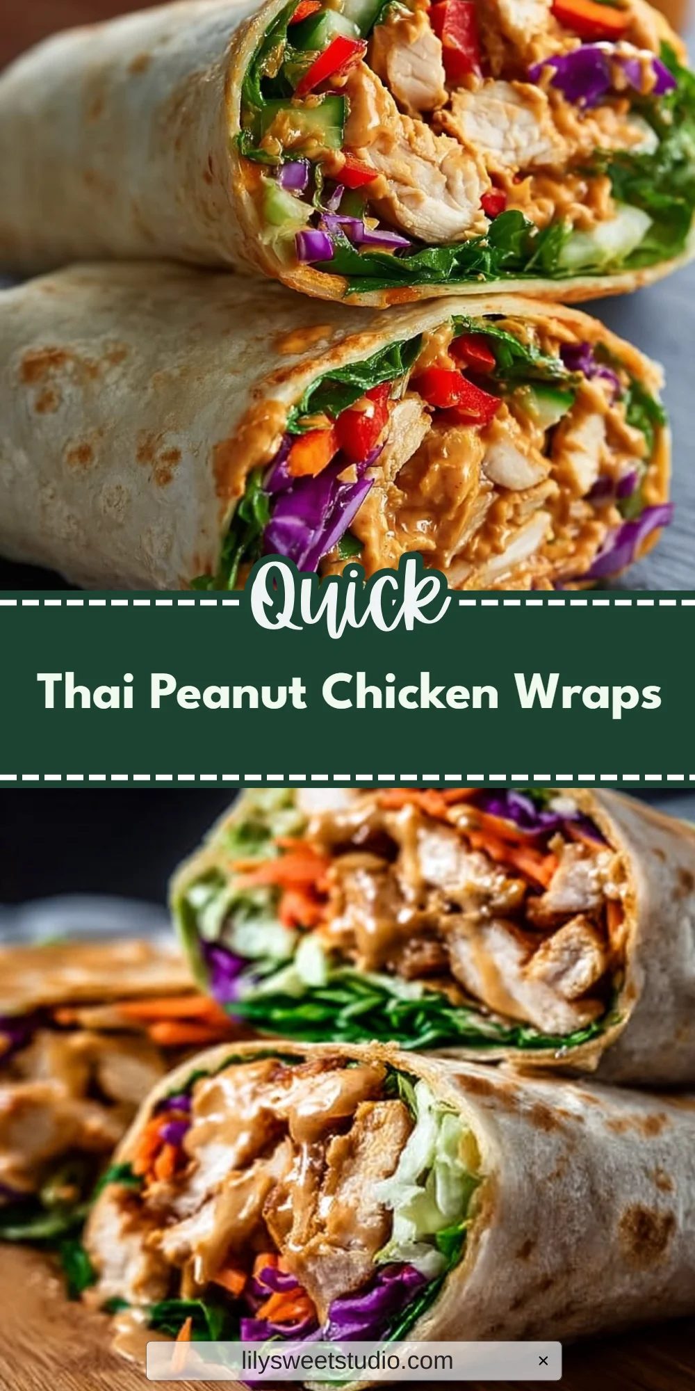 Thai Peanut Chicken Wraps