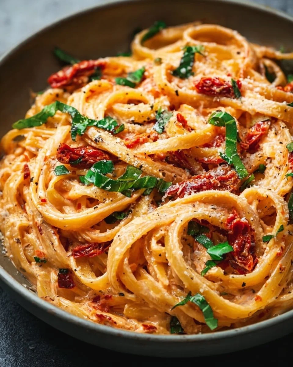 Vegan Creamy Sun Dried Tomato Pasta Recipe