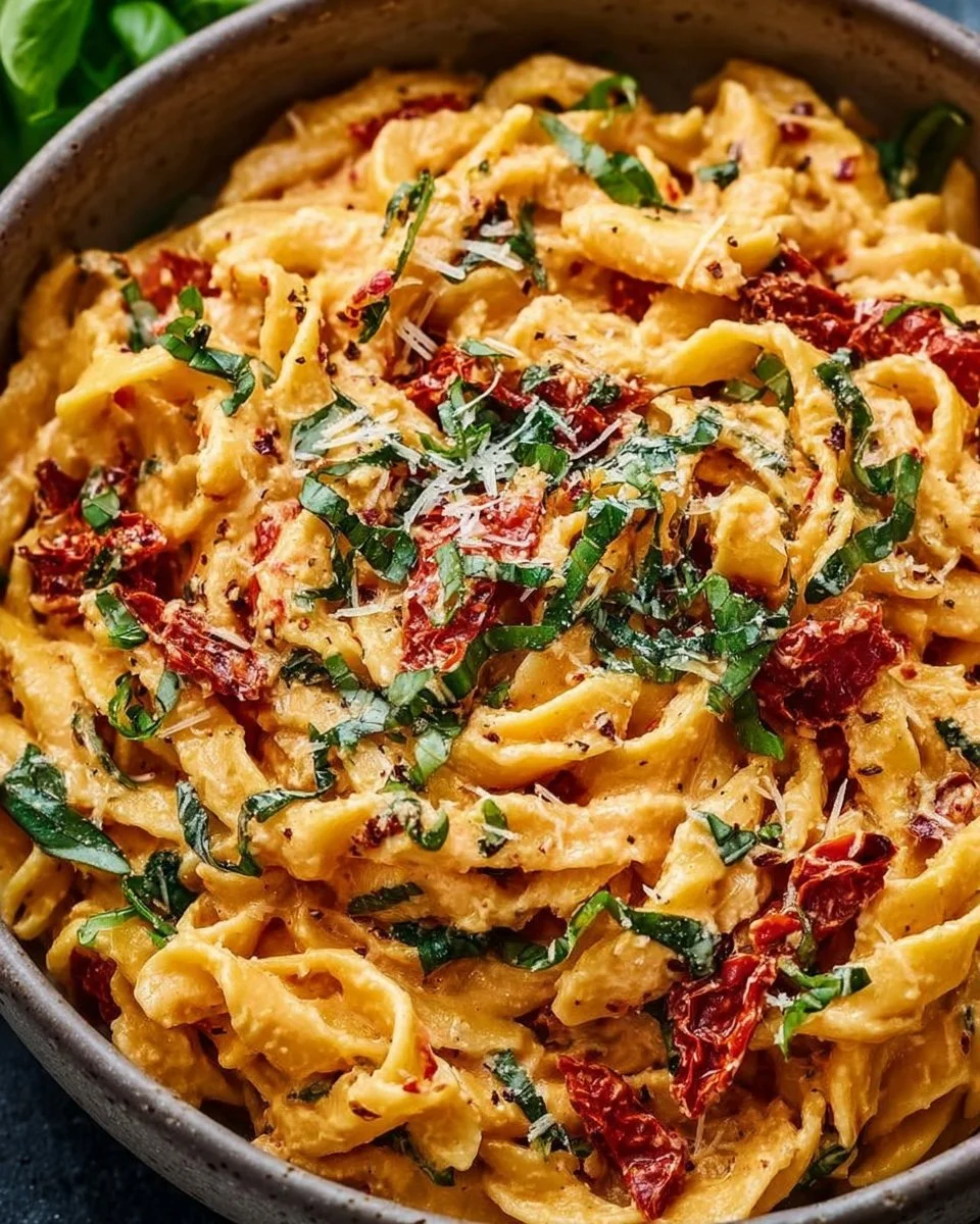 Vegan Creamy Sun Dried Tomato Pasta Recipe
