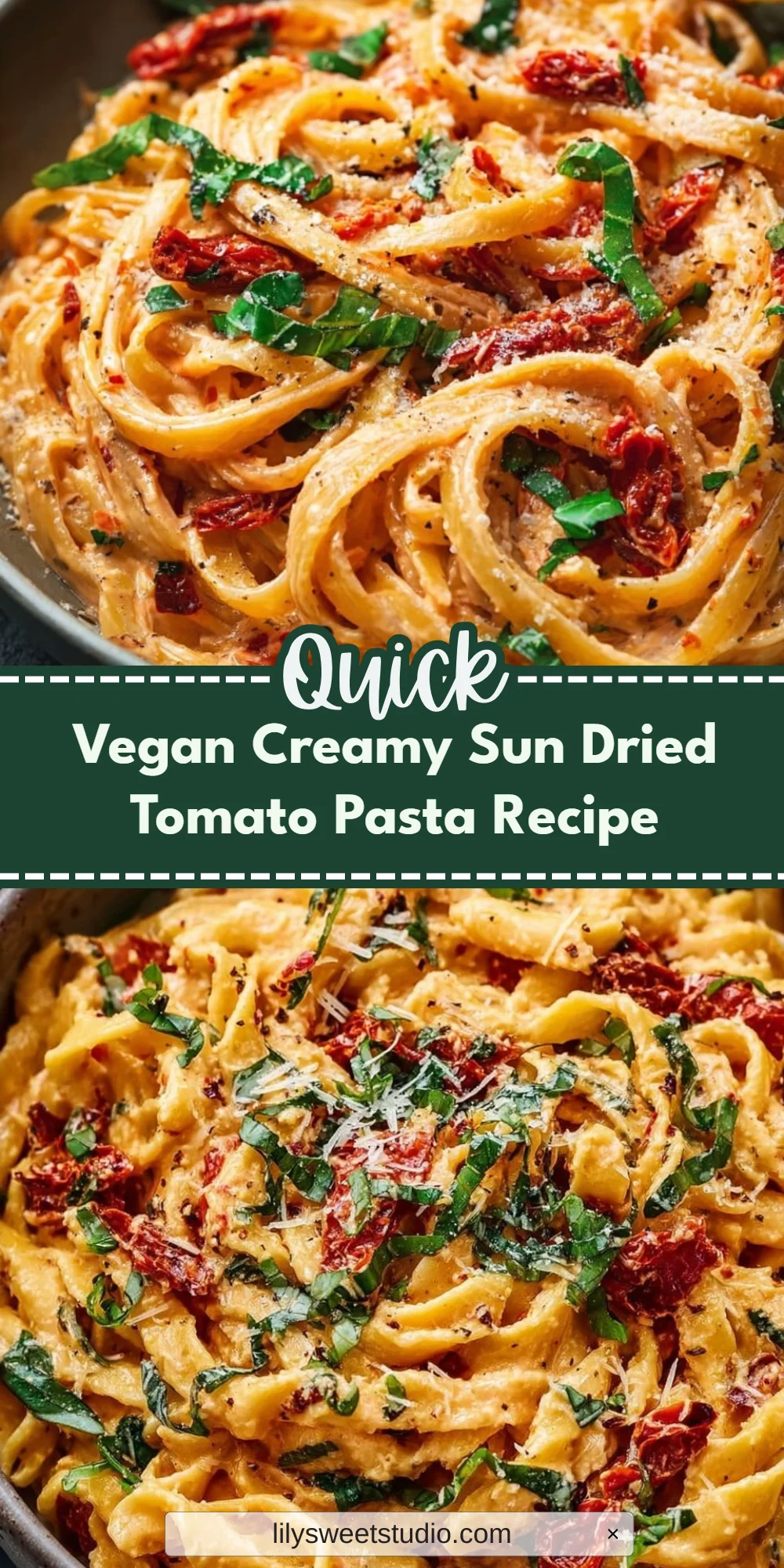 Vegan Creamy Sun Dried Tomato Pasta Recipe