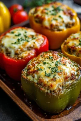 Delicious vegetarian stuffed bell peppers filled with grains and vegetables